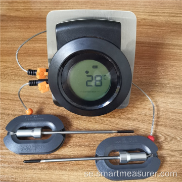 NY Smart trådlös blå tand BBQ-termometer för grillrökgrillning med dubbla prober